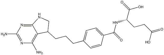 N-[4-[3-[(2,4-Diamino-5,6-dihydro-7H-pyrrolo[2,3-d]pyrimidin)-5-yl]propyl]benzoyl]-L-glutamic acid Struktur