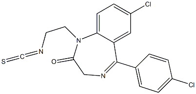 7-Chloro-5-(4-chlorophenyl)-1-(2-isothiocyanatoethyl)-1H-1,4-benzodiazepin-2(3H)-one Struktur