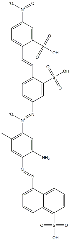 5-[[2-Amino-5-methyl-4-[[4-[2-(4-nitro-2-sulfophenyl)ethenyl]-3-sulfophenyl]-NNO-azoxy]phenyl]azo]-1-naphthalenesulfonic acid Struktur