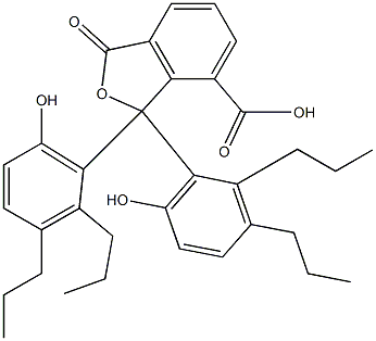 1,3-Dihydro-1,1-bis(6-hydroxy-2,3-dipropylphenyl)-3-oxoisobenzofuran-7-carboxylic acid Struktur