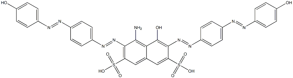 4-Amino-5-hydroxy-3,6-bis[p-(p-hydroxyphenylazo)phenylazo]-2,7-naphthalenedisulfonic acid Struktur