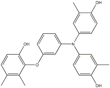 N,N-Bis(4-hydroxy-3-methylphenyl)-3-(6-hydroxy-2,3-dimethylphenoxy)benzenamine Struktur