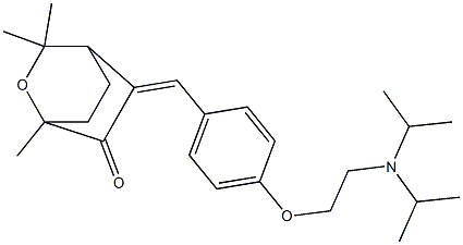 5-[4-[2-(Diisopropylamino)ethoxy]benzylidene]-1,3,3-trimethyl-2-oxabicyclo[2.2.2]octan-6-one Struktur