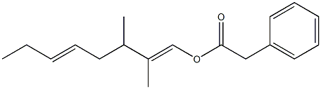 Phenylacetic acid 2,3-dimethyl-1,5-octadienyl ester Struktur