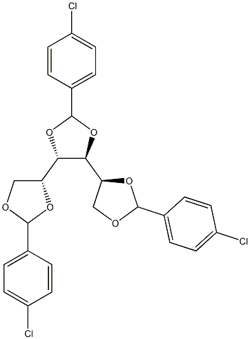 1-O,2-O:3-O,4-O:5-O,6-O-Tris(4-chlorobenzylidene)-L-glucitol Struktur