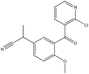 2-[3-(2-Chloronicotinoyl)-4-methoxyphenyl]propiononitrile Struktur