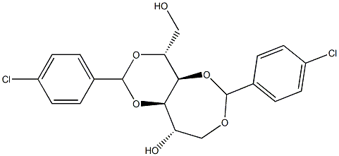 1-O,4-O:3-O,5-O-Bis(4-chlorobenzylidene)-D-glucitol Struktur