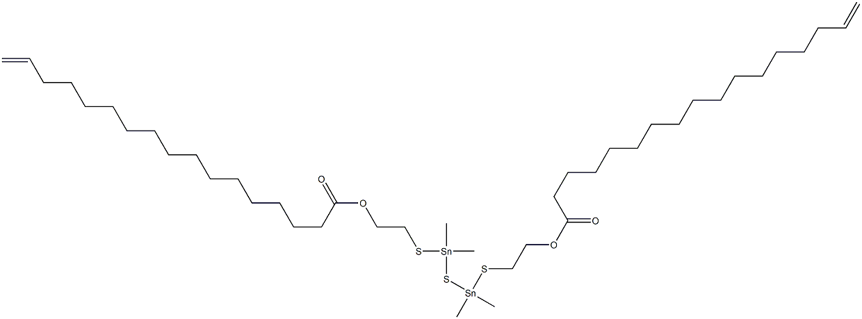 Bis[dimethyl[[2-(15-hexadecenylcarbonyloxy)ethyl]thio]stannyl] sulfide Struktur