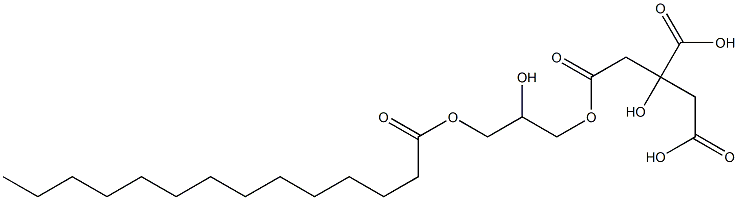 Citric acid dihydrogen 1-(2-hydroxy-3-myristoyloxypropyl) ester Struktur