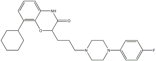 2-[3-[4-(4-Fluorophenyl)piperazin-1-yl]propyl]-8-cyclohexyl-2H-1,4-benzoxazin-3(4H)-one Struktur