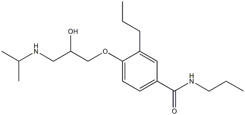 1-[4-[Propylcarbamoyl]-2-propylphenoxy]-3-[isopropylamino]-2-propanol Struktur