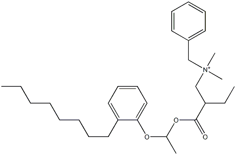 N,N-Dimethyl-N-benzyl-N-[2-[[1-(2-octylphenyloxy)ethyl]oxycarbonyl]butyl]aminium Struktur