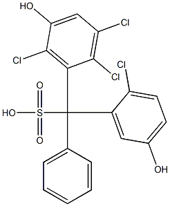 (2-Chloro-5-hydroxyphenyl)(2,3,6-trichloro-5-hydroxyphenyl)phenylmethanesulfonic acid Struktur