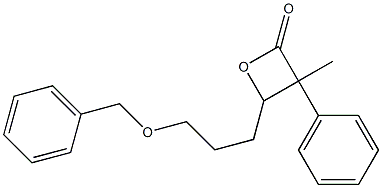 3-Methyl-3-phenyl-4-[3-(benzyloxy)propyl]oxetan-2-one Struktur