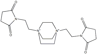 1,4-Bis[2-(2,5-dioxopyrrolidin-1-yl)ethyl]-1,4-diazoniabicyclo[2.2.2]octane Struktur