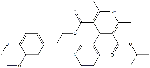 1,4-Dihydro-2,6-dimethyl-4-(3-pyridyl)pyridine-3,5-dicarboxylic acid 3-isopropyl 5-(3,4-dimethoxyphenethyl) ester Struktur