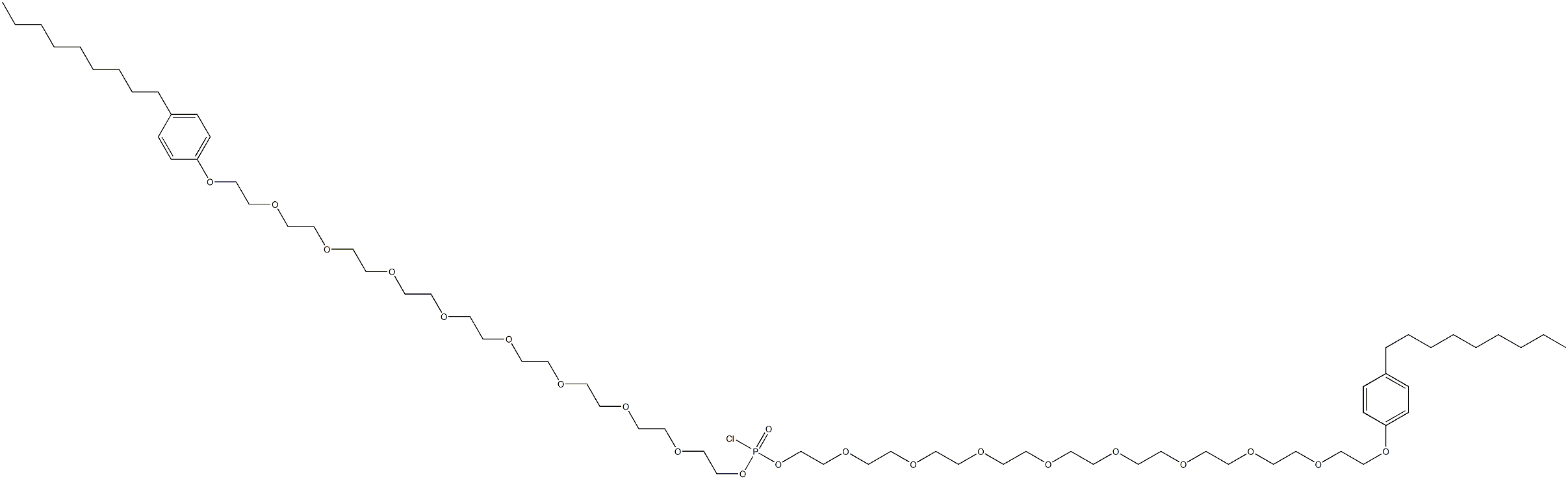 Chlorophosphonic acid=bis[27-(p-nonylphenyl)-3,6,9,12,15,18,21,24,27-nonaoxaheptacosan-1-yl] ester Struktur