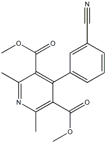 2,6-Dimethyl-4-(3-cyanophenyl)pyridine-3,5-dicarboxylic acid dimethyl ester Struktur