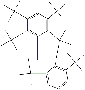 2-(2,3,4,6-Tetra-tert-butylphenyl)-2-(2,6-di-tert-butylphenyl)propane Struktur