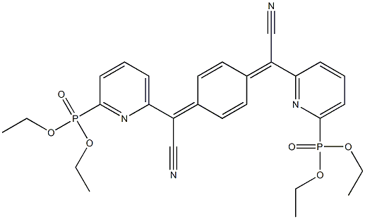 [6-[[4-[Cyano[6-(diethoxyphosphinyl)-2-pyridinyl]methylene]-2,5-cyclohexadien-1-ylidene]cyanomethyl]pyridin-2-yl]phosphonic acid diethyl ester Struktur