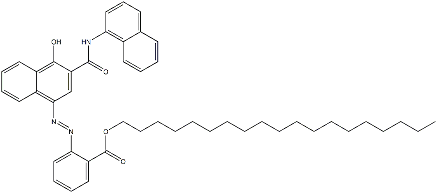 1-Hydroxy-4-[2-(nonadecyloxycarbonyl)phenylazo]-N-(1-naphtyl)-2-naphthamide Struktur