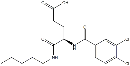 (R)-4-(3,4-Dichlorobenzoylamino)-5-oxo-5-pentylaminovaleric acid Struktur