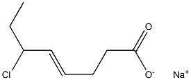 6-Chloro-4-octenoic acid sodium salt Struktur