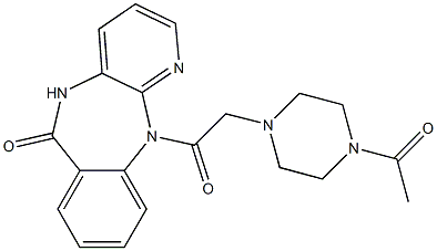 5,11-Dihydro-11-[[4-acetyl-1-piperazinyl]acetyl]-6H-pyrido[2,3-b][1,4]benzodiazepin-6-one Struktur