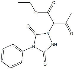 2-[(4-Phenyltetrahydro-3,5-dioxo-1H-1,2,4-triazol)-1-yl]-3-oxobutyric acid ethyl ester Struktur