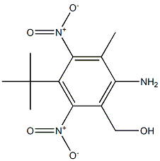 2-Amino-5-tert-butyl-1-methyl-3-hydroxymethyl-4,6-dinitrobenzene Struktur