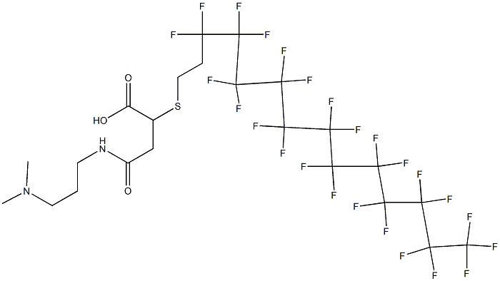 3-[[3-(Dimethylamino)propyl]carbamoyl]-2-[(3,3,4,4,5,5,6,6,7,7,8,8,9,9,10,10,11,11,12,12,13,13,14,14,14-pentacosafluorotetradecyl)thio]propionic acid Struktur