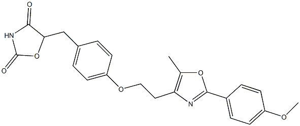 5-[4-[2-[5-Methyl-2-(4-methoxyphenyl)-4-oxazolyl]ethoxy]benzyl]oxazolidine-2,4-dione Struktur