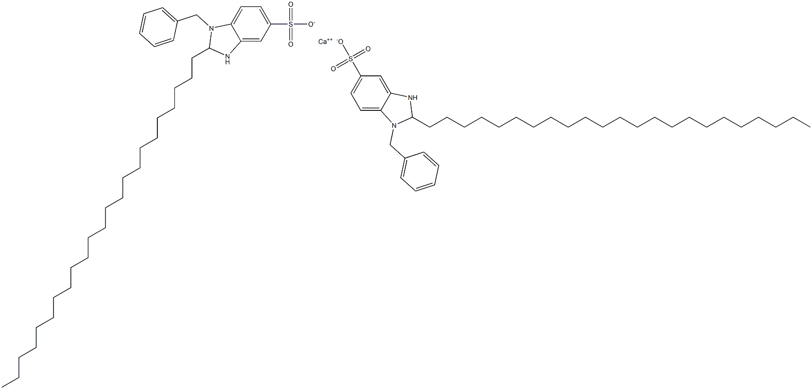 Bis(1-benzyl-2,3-dihydro-2-tricosyl-1H-benzimidazole-5-sulfonic acid)calcium salt Struktur