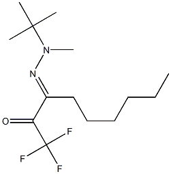 3-[2-Methyl-2-(tert-butyl)hydrazono]-1,1,1-trifluoro-2-nonanone Struktur