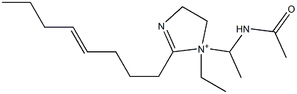 1-[1-(Acetylamino)ethyl]-1-ethyl-2-(4-octenyl)-2-imidazoline-1-ium Struktur