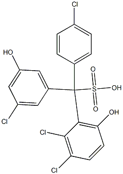 (4-Chlorophenyl)(3-chloro-5-hydroxyphenyl)(2,3-dichloro-6-hydroxyphenyl)methanesulfonic acid Struktur