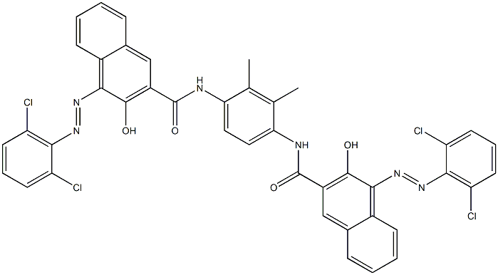 N,N'-(2,3-Dimethyl-1,4-phenylene)bis[4-[(2,6-dichlorophenyl)azo]-3-hydroxy-2-naphthalenecarboxamide] Struktur