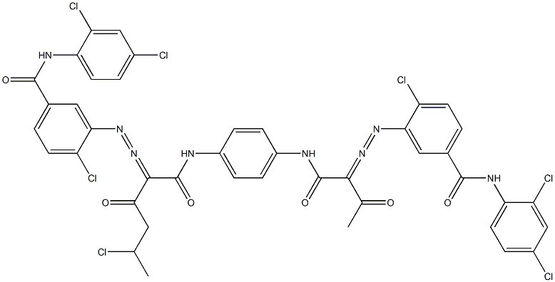 3,3'-[2-(1-Chloroethyl)-1,4-phenylenebis[iminocarbonyl(acetylmethylene)azo]]bis[N-(2,4-dichlorophenyl)-4-chlorobenzamide] Struktur