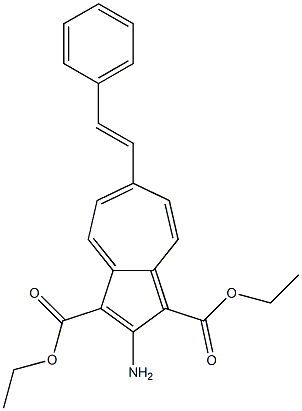 2-Amino-6-(2-phenylethenyl)azulene-1,3-dicarboxylic acid diethyl ester Struktur