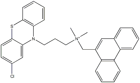 3-(2-Chloro-10H-phenothiazin-10-yl)-N,N-dimethyl-N-(9-phenanthrylmethyl)-1-propanaminium Struktur