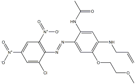 2-Chloro-2'-acetylamino-4,6-dinitro-4'-(allylamino)-5'-(2-methoxyethoxy)azobenzene Struktur