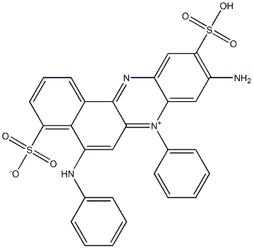 9-Amino-7-phenyl-5-(phenylamino)-4-sulfonato-10-sulfobenzo[a]phenazin-7-ium Struktur