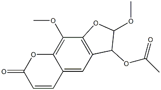 3-Acetoxy-2,3-dihydro-2,9-dimethoxy-7H-furo[3,2-g][1]benzopyran-7-one Struktur