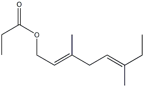 Propionic acid 3,6-dimethyl-2,5-octadienyl ester Struktur