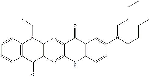 2-(Dibutylamino)-12-ethyl-5,12-dihydroquino[2,3-b]acridine-7,14-dione Struktur