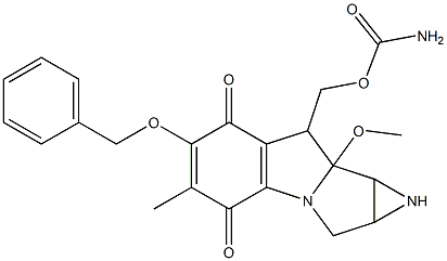 8-[[(Aminocarbonyl)oxy]methyl]-6-benzyloxy-1,1a,2,8,8a,8b-hexahydro-8a-methoxy-5-methylazirino[2',3':3,4]pyrrolo[1,2-a]indole-4,7-dione Struktur