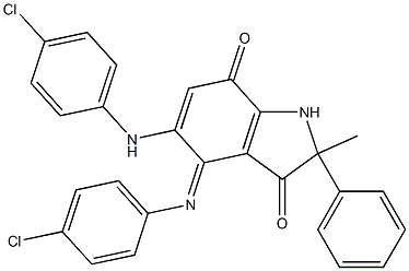 5-(4-Chlorophenylamino)-4-(4-chlorophenylimino)-2-methyl-2-phenyl-1H-indole-3,7(2H,4H)-dione Struktur