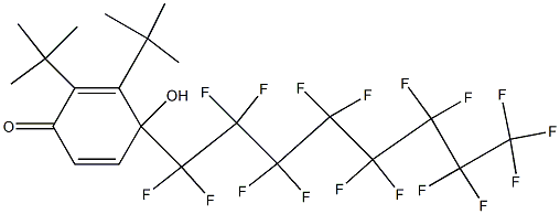 4-(Heptadecafluorooctyl)-4-hydroxy-2,3-di-tert-butyl-2,5-cyclohexadien-1-one Struktur