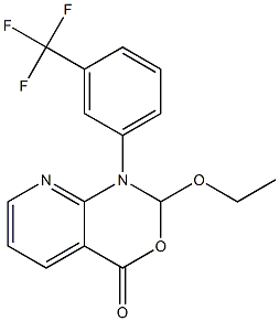 1-[3-(Trifluoromethyl)phenyl]-1,2-dihydro-2-ethoxy-4H-pyrido[2,3-d][1,3]oxazin-4-one Struktur