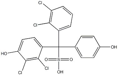 (2,3-Dichlorophenyl)(2,3-dichloro-4-hydroxyphenyl)(4-hydroxyphenyl)methanesulfonic acid Struktur